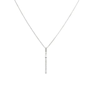 Collier mit Anhänger 925 Silber rhodiniert mit Zirkonia 43cm