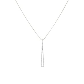 Collier mit Anhänger 925 Silber rhodiniert mit Zirkonia 43cm