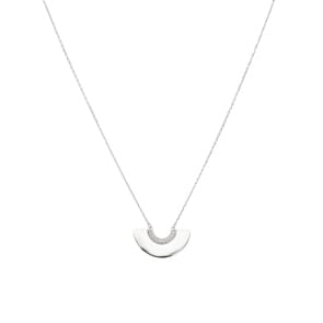 Collier mit Anhänger 925 Silber rhodiniert mit Zirkonia 43cm