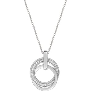 Collier mit Anhänger 925 Silber rhodiniert mit Zirkonia 43cm