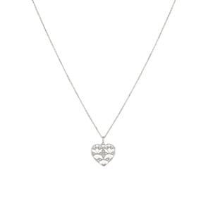 Collier mit Anhänger 925 Silber rhodiniert mit Zirkonia 43cm, Herz