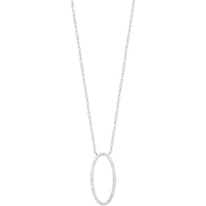 Collier mit Anhänger 925 Silber rhodiniert mit Zirkonia 45cm