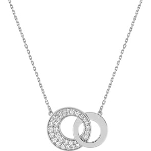 Collier mit Anhänger 925 Silber rhodiniert mit Zirkonia pavé 43cm