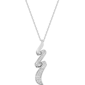Collier mit Anhänger 925 Silber rhodiniert mit Zirkonia pavé 43cm