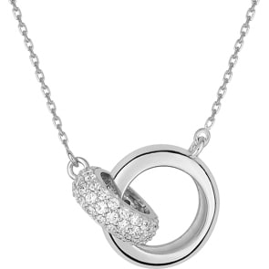 Collier mit Anhänger 925 Silber rhodiniert mit Zirkonia pavé 43cm