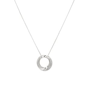 Collier mit Anhänger 925 Silber rhodiniert mit Zirkonia pavé 43cm