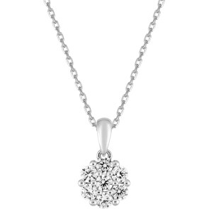 Collier mit Anhänger 925 Silber rhodiniert mit Zirkonia pavé 43cm