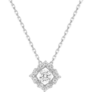 Collier mit Anhänger 925 Silber rhodiniert mit Zirkonia pavé 43cm