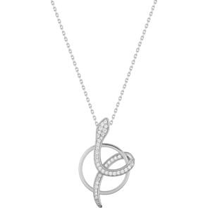 Collier mit Anhänger 925 Silber rhodiniert mit Zirkonia pavé 43cm, Schlange