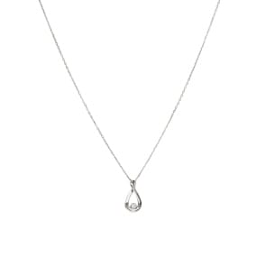 Collier mit Anhänger 925 Silber rhodiniert mit Zirkonia rund 43cm