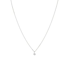 Collier mit Anhänger 925 Silber rhodiniert mit Zirkonia rund 43cm