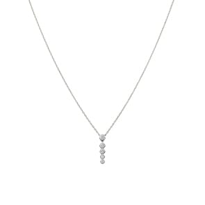 Collier mit Anhänger 925 Silber rhodiniert mit Zirkonia rund 43cm