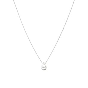 Collier mit Anhänger 925 Silber rhodiniert mit Zirkonia rund 43cm, Tropfen