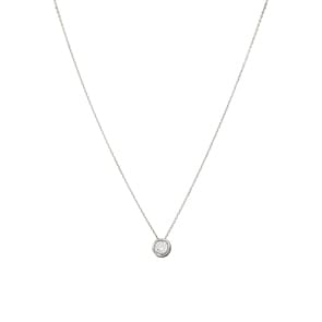 Collier mit Anhänger 925 Silber rhodiniert mit Zirkonia rund Ø 6mm