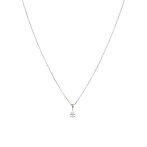 Collier mit Anhänger 925 Silber rhodiniert mit Zirkonia Tropfen 43cm