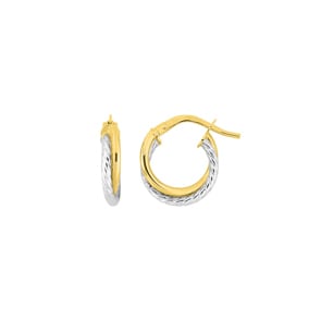 Creolen 375/9 K Gelbgold bicolor Ø 10mm