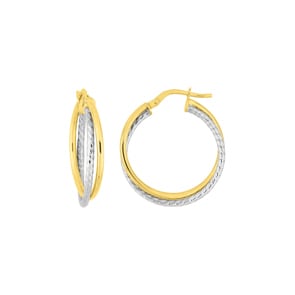 Creolen 375/9 K Gelbgold bicolor Ø 20mm