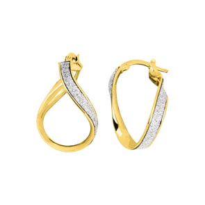 Creolen 375/9 K Gelbgold mit Glitter