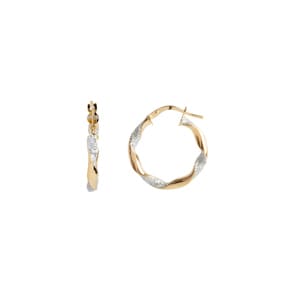 Creolen 375/9 K Gelbgold mit Glitter Ø 10mm