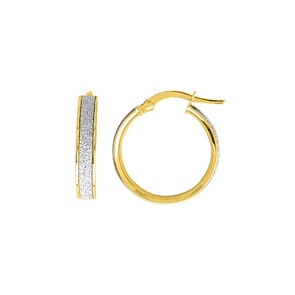 Creolen 375/9 K Gelbgold mit Glitter Ø 15mm