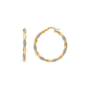 Creolen 375/9 K Gelbgold mit Glitter Ø 20mm