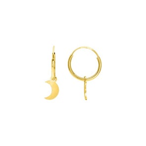Creolen 375/9 K Gelbgold mit Mond Charms