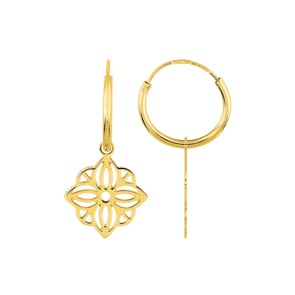 Creolen 750/18 K Gelbgold mit Charms