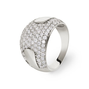 Damenring 750/18 K Weissgold mit Zirkonia Ø 58