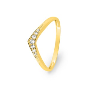 Damenring 375/9 K Gelbgold mit Zirkonia