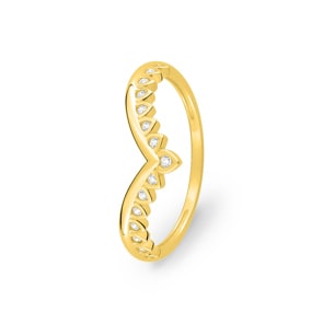 Damenring 375/9 K Gelbgold mit Zirkonia