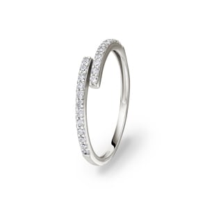 Damenring 375/9 K Weissgold mit Zirkonia