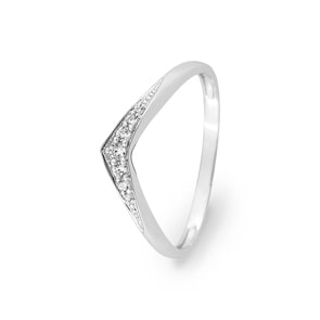 Damenring 375/9 K Weissgold mit Zirkonia