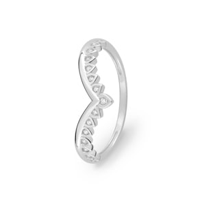 Damenring 375/9 K Weissgold mit Zirkonia