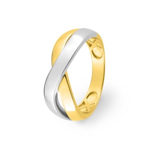 Damenring 750/18 K Gelb-/Weissgold