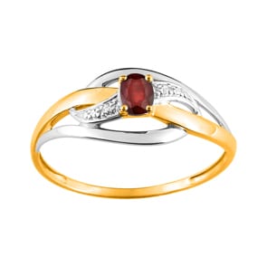 Damenring 750/18 K Gelb-/Weissgold mit Rubin