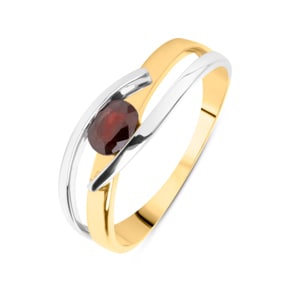 Damenring 750/18 K Gelb-/Weissgold mit Rubin