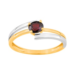 Damenring 750/18 K Gelb-/Weissgold mit Rubin