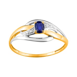 Damenring 750/18 K Gelb-/Weissgold mit Saphir