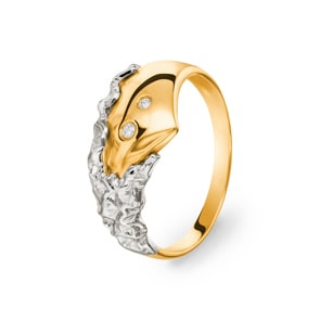 Damenring 750/18 K Gelb-/ Weissgold mit Zirkonia