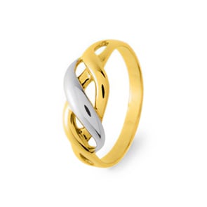 Damenring 750/18 K Gelbgold bicolor