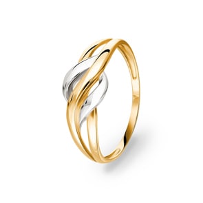 Damenring 750/18 K Gelbgold bicolor