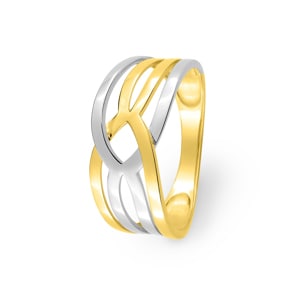 Damenring 750/18 K Gelbgold bicolor