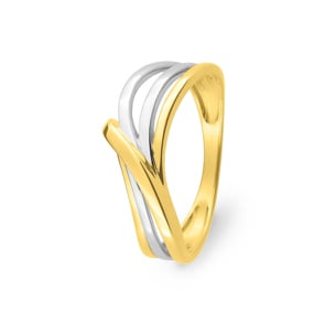 Damenring 750/18 K Gelbgold bicolor