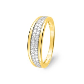 Bague or jaune 750/18 ct bicolore, Fantaisie