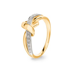 Damenring 750/18 K Gelbgold bicolor mit Zirkonia, Fantasie