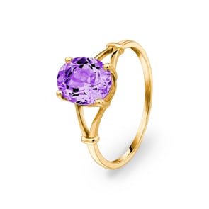 Damenring 750/18 K Gelbgold mit Amethyst