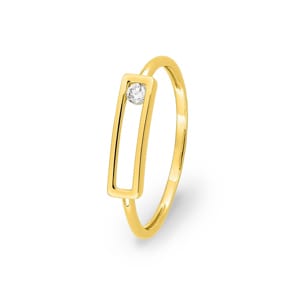 Damenring 750/18 K Gelbgold mit Diamanten 0.05 ct.