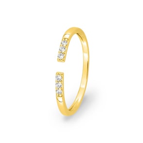 Damenring 750/18 K Gelbgold mit Diamanten 0.08 ct.