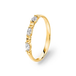 Damenring 750/18 K Gelbgold mit Diamanten 0.17 ct H/si