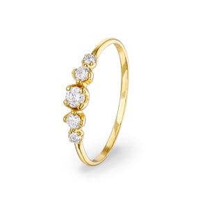 Bague or jaune 750/18 ct avec diamants 0.25 ct H/si